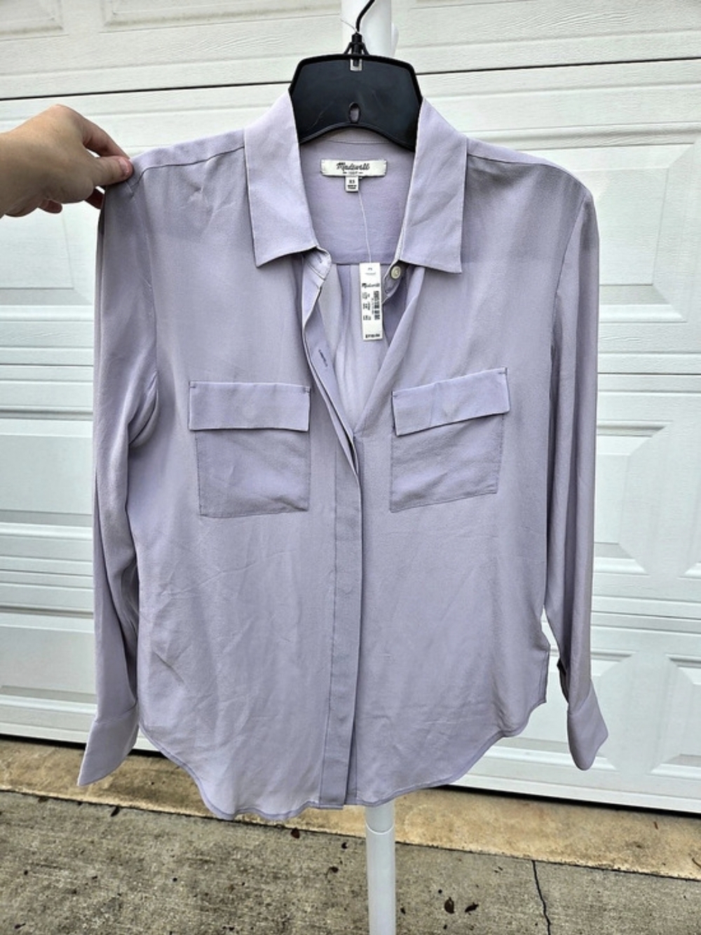 NWT Madewell Button Down Shirt Purple XS